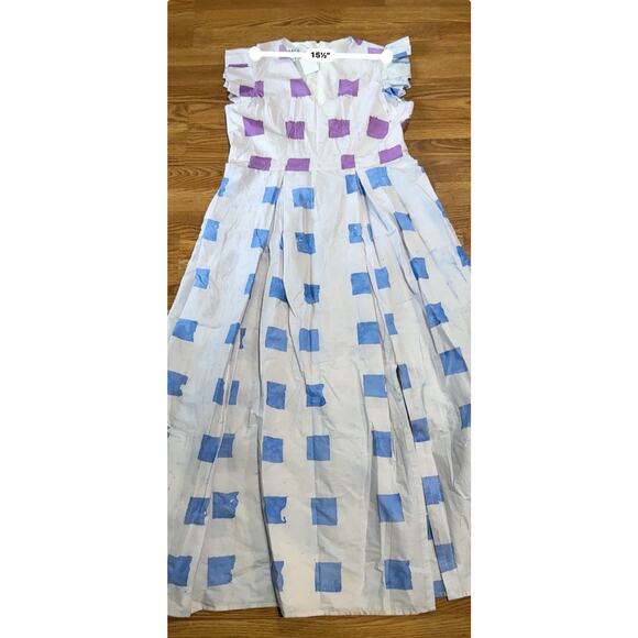 Busayo Ajala Square Batik hand Printed Cotton Maxi Dress size XXL/ US 18 - Picture 7 of 14